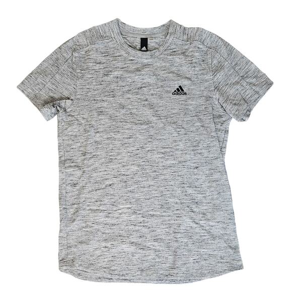 Adidas Pique T-Shirt Tee Gray Midweight Short Sleeve Active Size Mens Small Crew - Picture 9 of 9